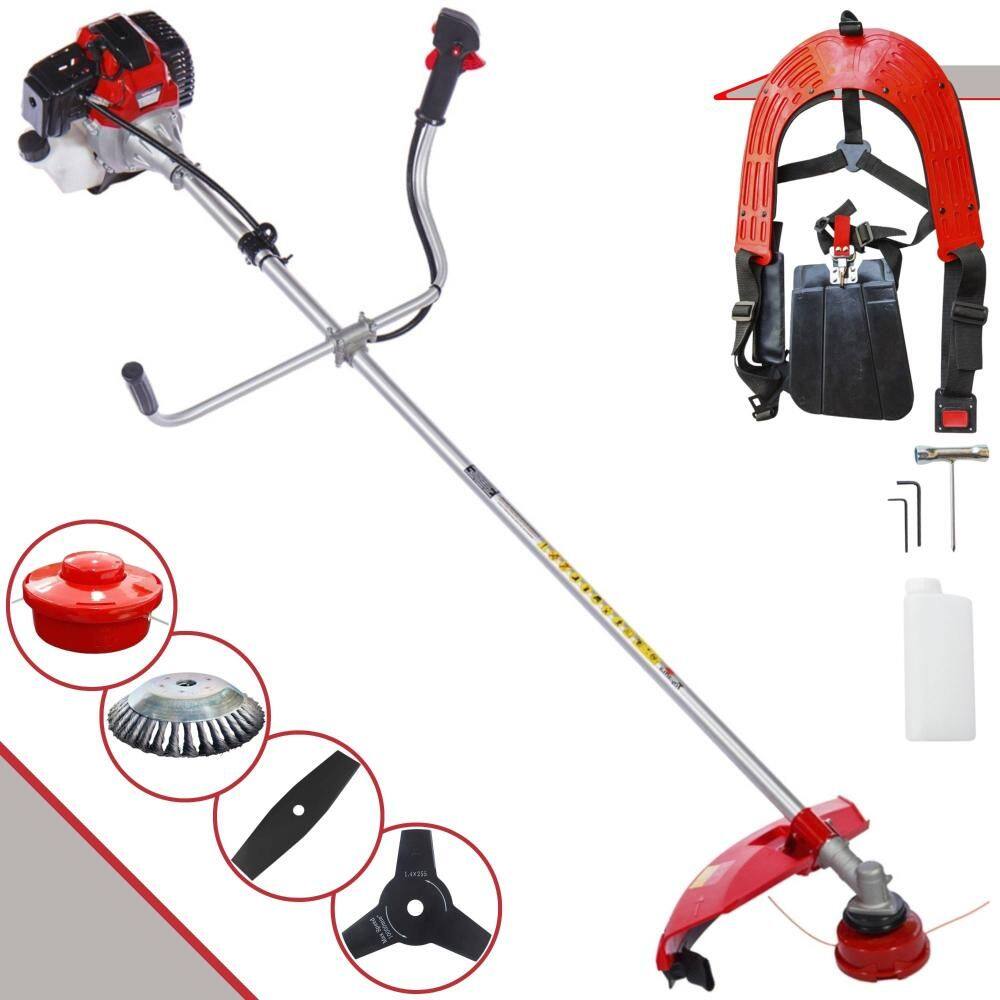 Roçadeira Com Sistema Anti-Vibração À Gasolina Toyama RT43L 43cc 1,7HP 2T Com Carretel Nylon + Faca 2 Pontas + Faca 3 Pontas + Escova Rotativa de Aço