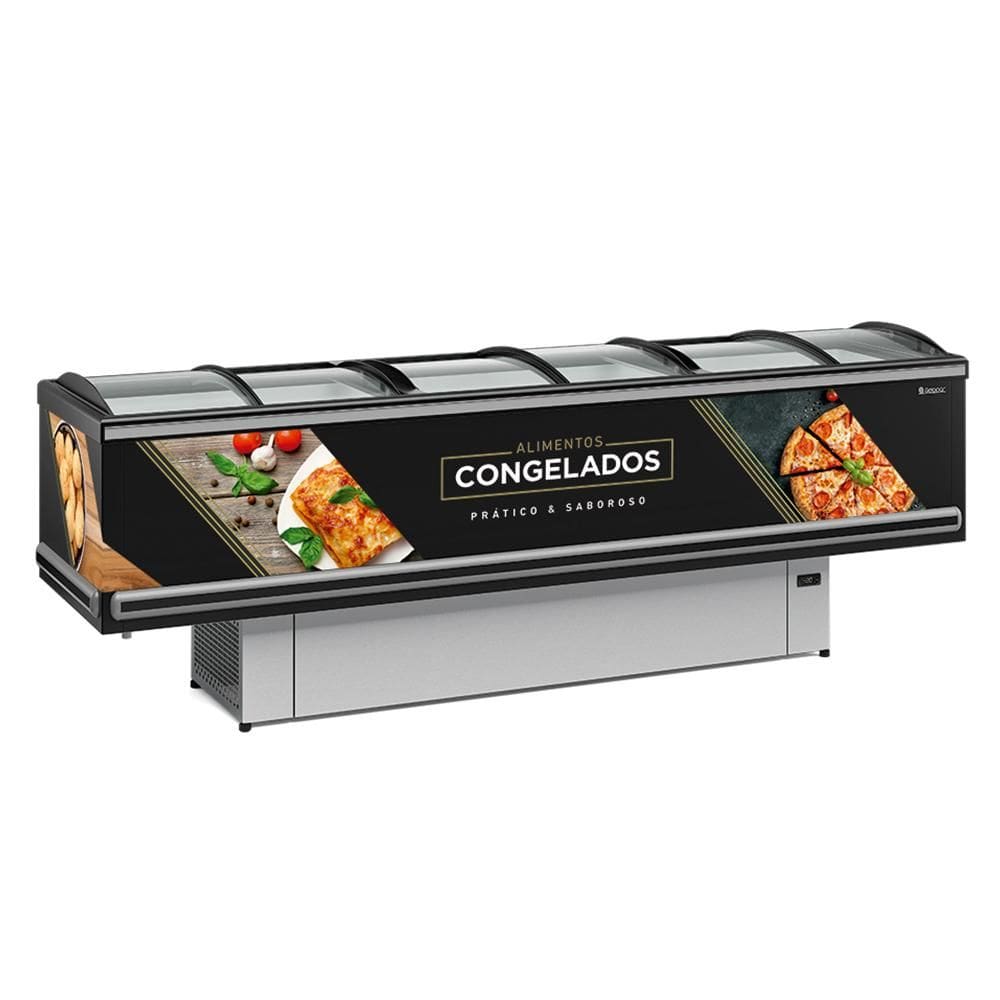 Expositor Ilha Gelopar Para Congelados Premium 819 Litros Preto 127V GESV-290CL