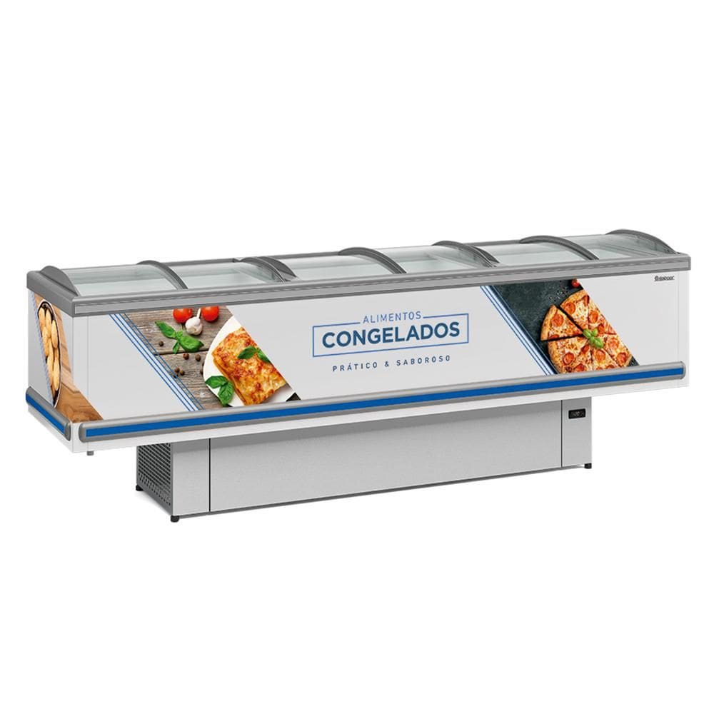 Expositor Ilha Gelopar Para Congelados Premium 819 Litros Branco 220V GESV-290CL