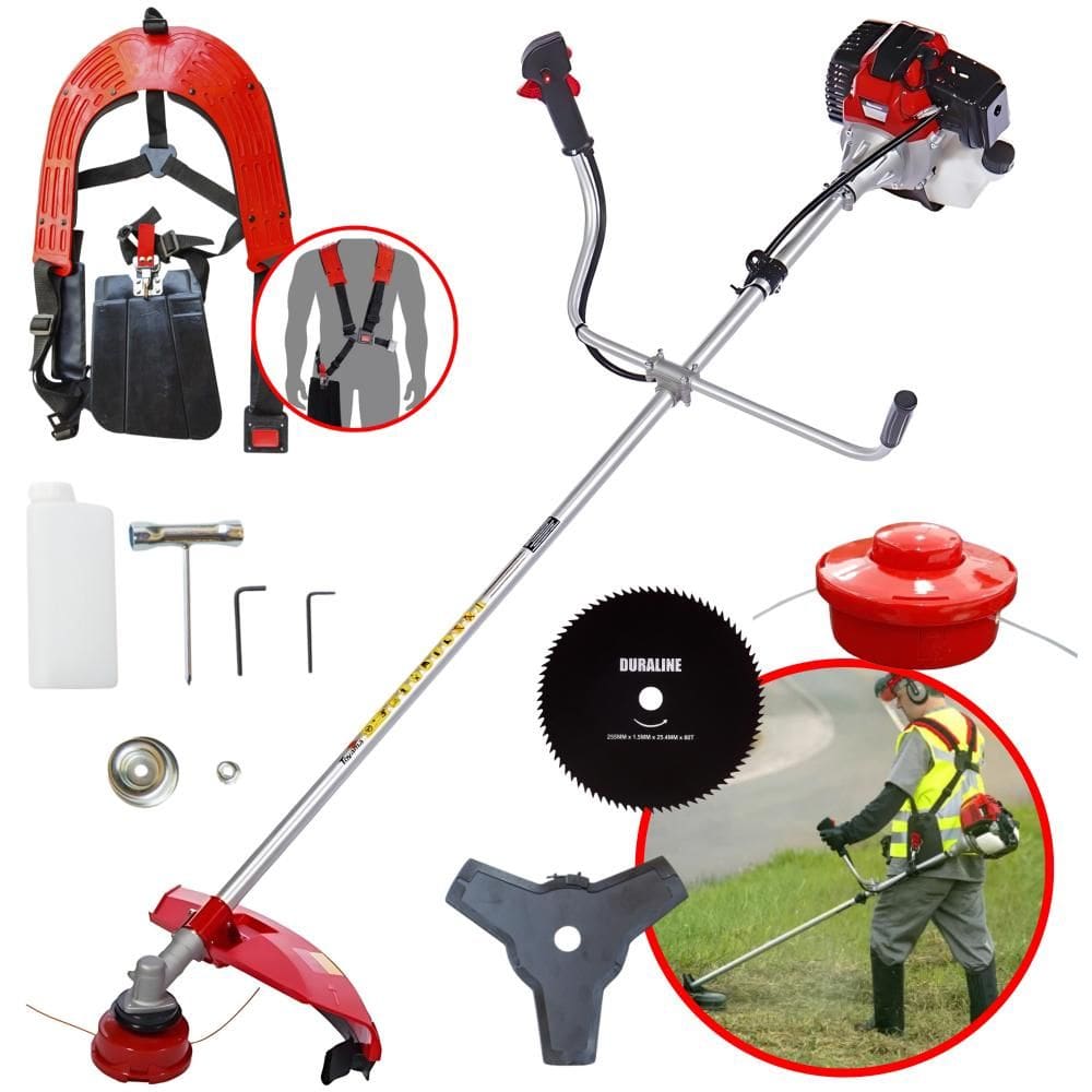 Roçadeira Multifuncional Toyama RT43-L À Gasolina 43cc 10.000rpm 1,7HP de Potência Completo Com Lâmina 3 Pontas + Lâmina 80 Dentes + Carretel de Nylon