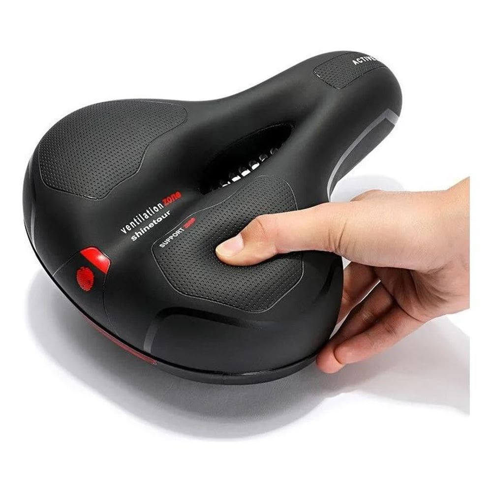 2X Banco Selim Bicicleta 2 Molas Largo Fita Refletiva Segura