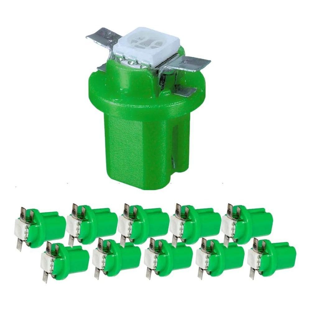 Kit 10 Lampada T5 B8.5 D Painel Led Cores Ata Verde