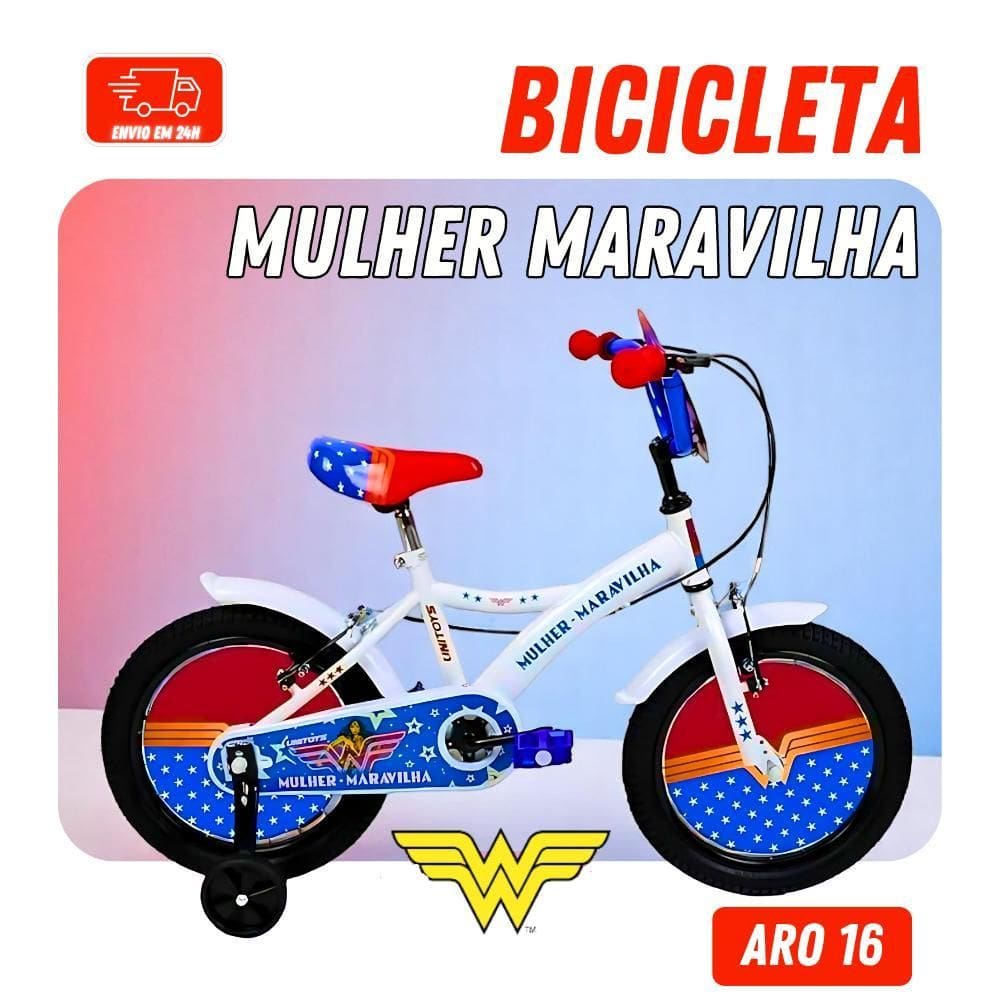 Bicicleta Aro 16 Infantil Mulher Maravilha - Cores