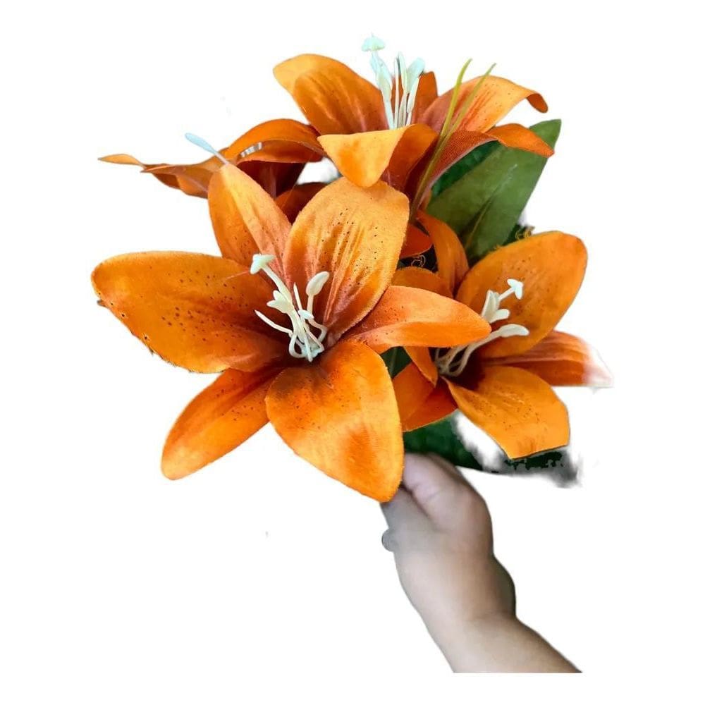 Kit De 5 Buquês Cores Novas De Lírio Artificial Com Terraco