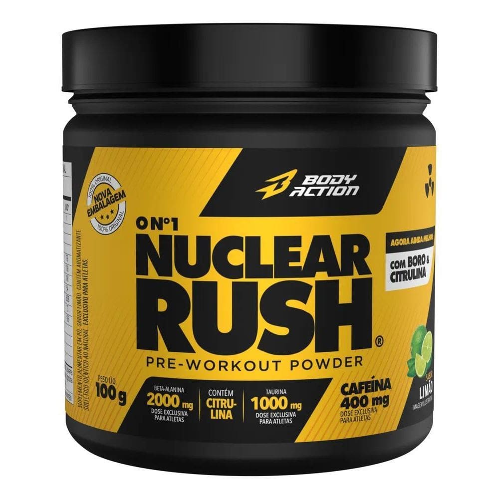 2X Nuclear Rush 2000Mg Beta Alanina Bodyaction Sabor Limão