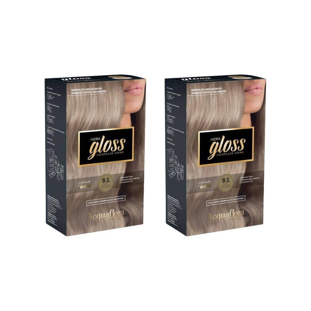 Coloraçao Acquaflora Hidra Gloss 9.1 Lr Mto Cl Acinz-Kit 2Un