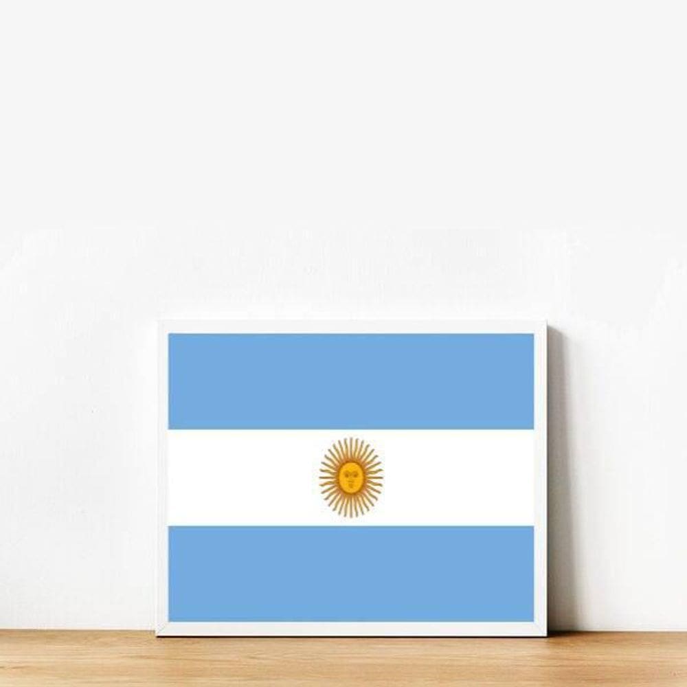 Quadro Decorativo Bandeira Argentina 45X34Cm