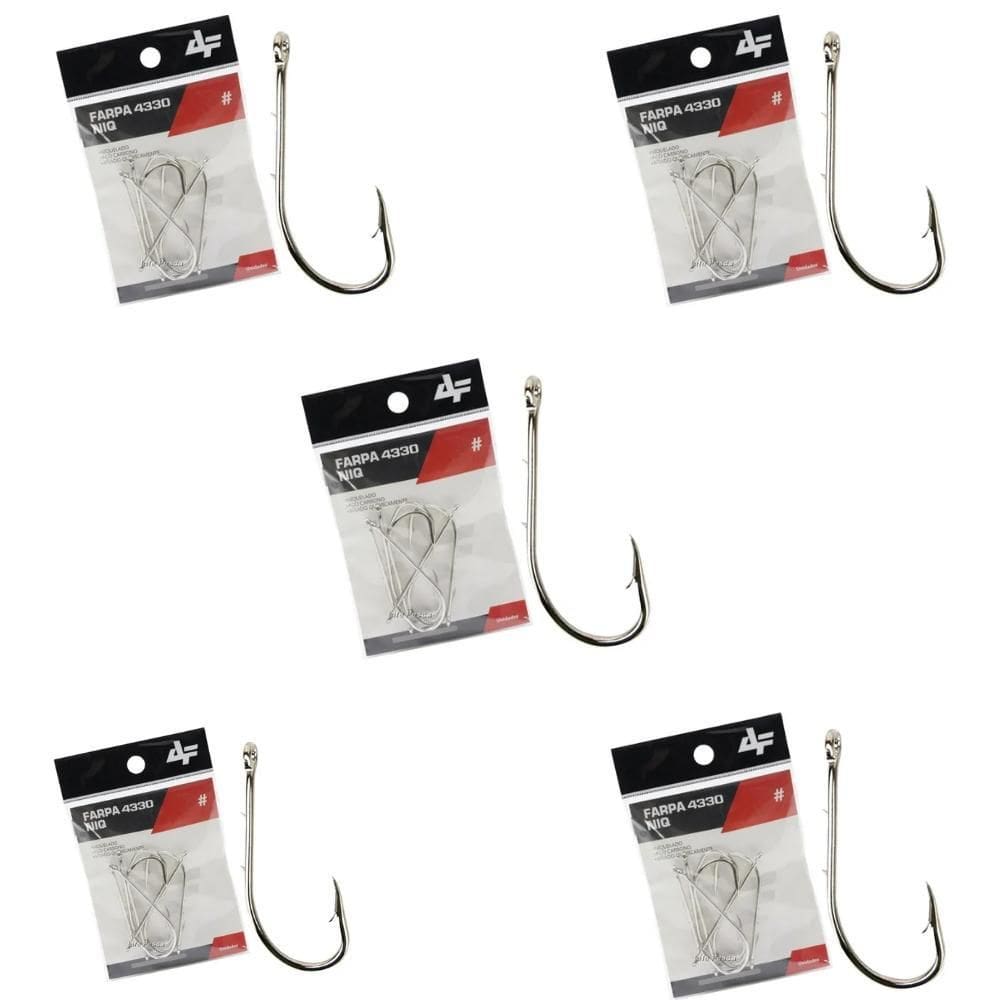 Albatroz Kit 5 Cartelas Anzol Farpa 4330 Niq N.2 25Un