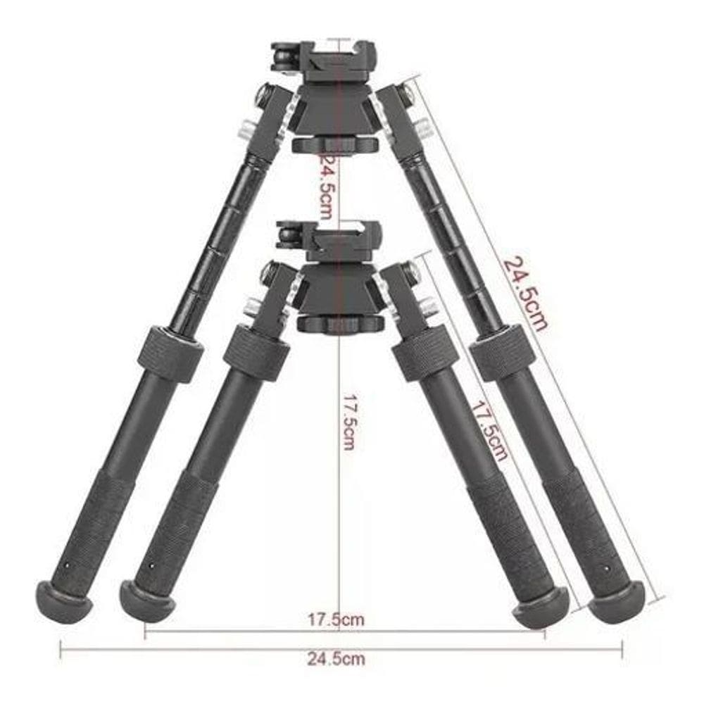2X Bipé Retrátil Atlas Giro 360 P/Trilho 20Mm Sniper/Dmr/Ri