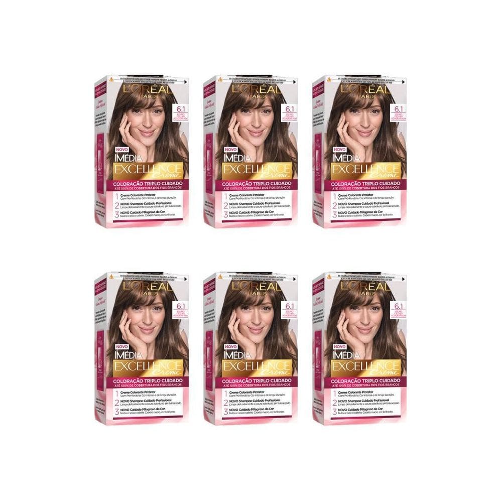 Coloraçao Imedia 6.1 Louro Escuro Acinzentado-Kit C/6Un