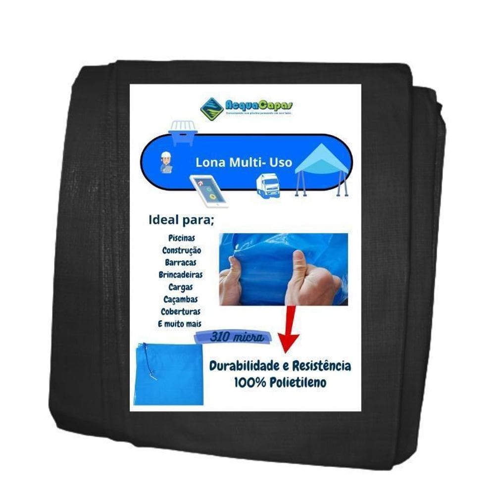 Lona Polietileno 6X3 Grossa 300 Micras Multiuso Impermeável
