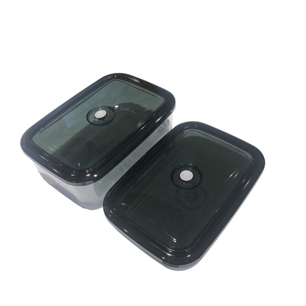 Kit 2 Potes Herméticos Com Botão De Sucção Pote Transparente