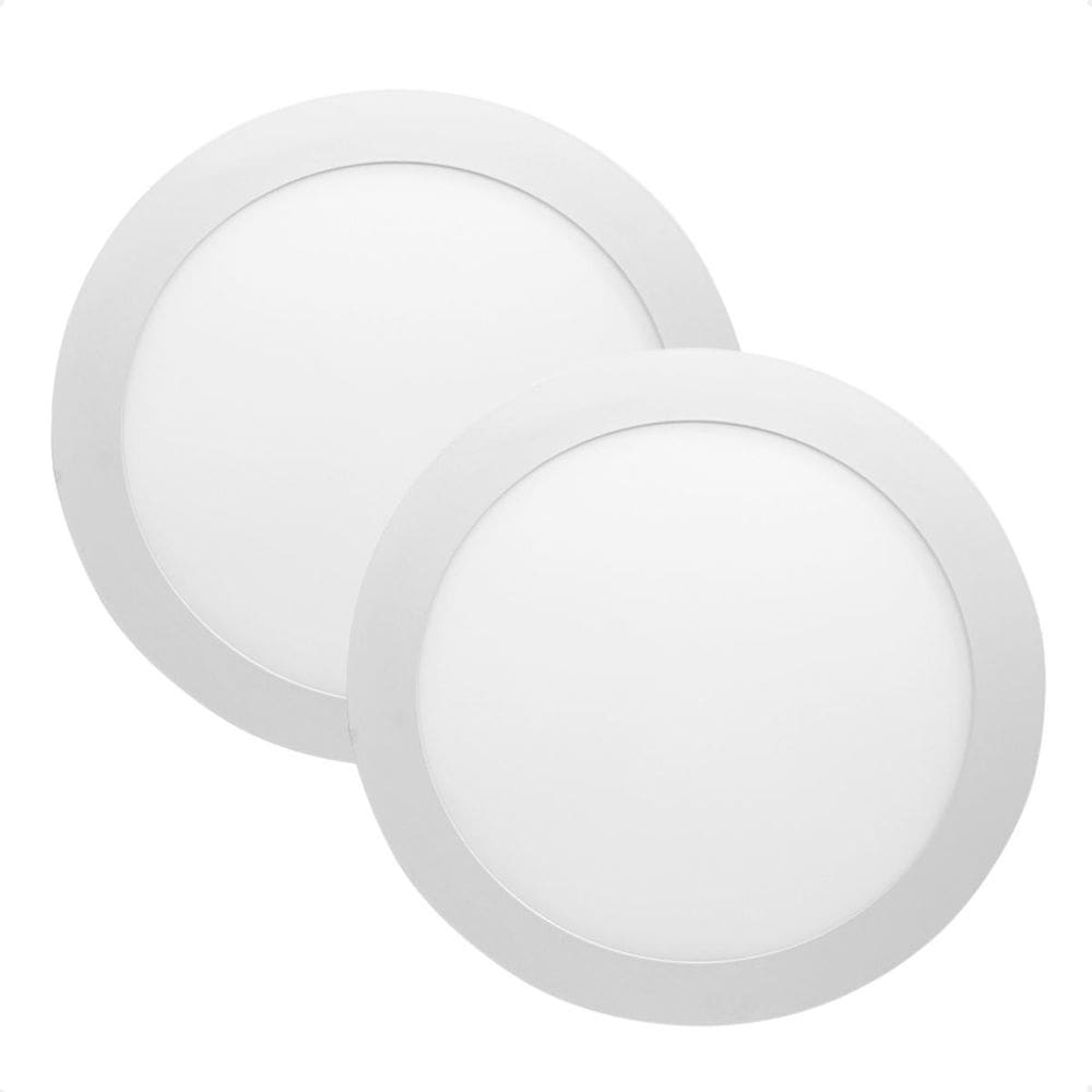 Kit 2 Painel De Led Redondo Embutir 12W Bivolt Taschibra