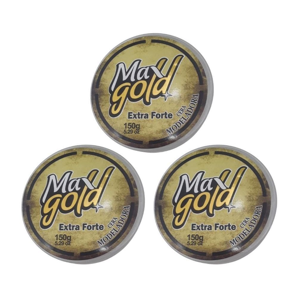 Cera Capilar Maxgold Modeladora Extra Forte 150G - Kit C/3Un