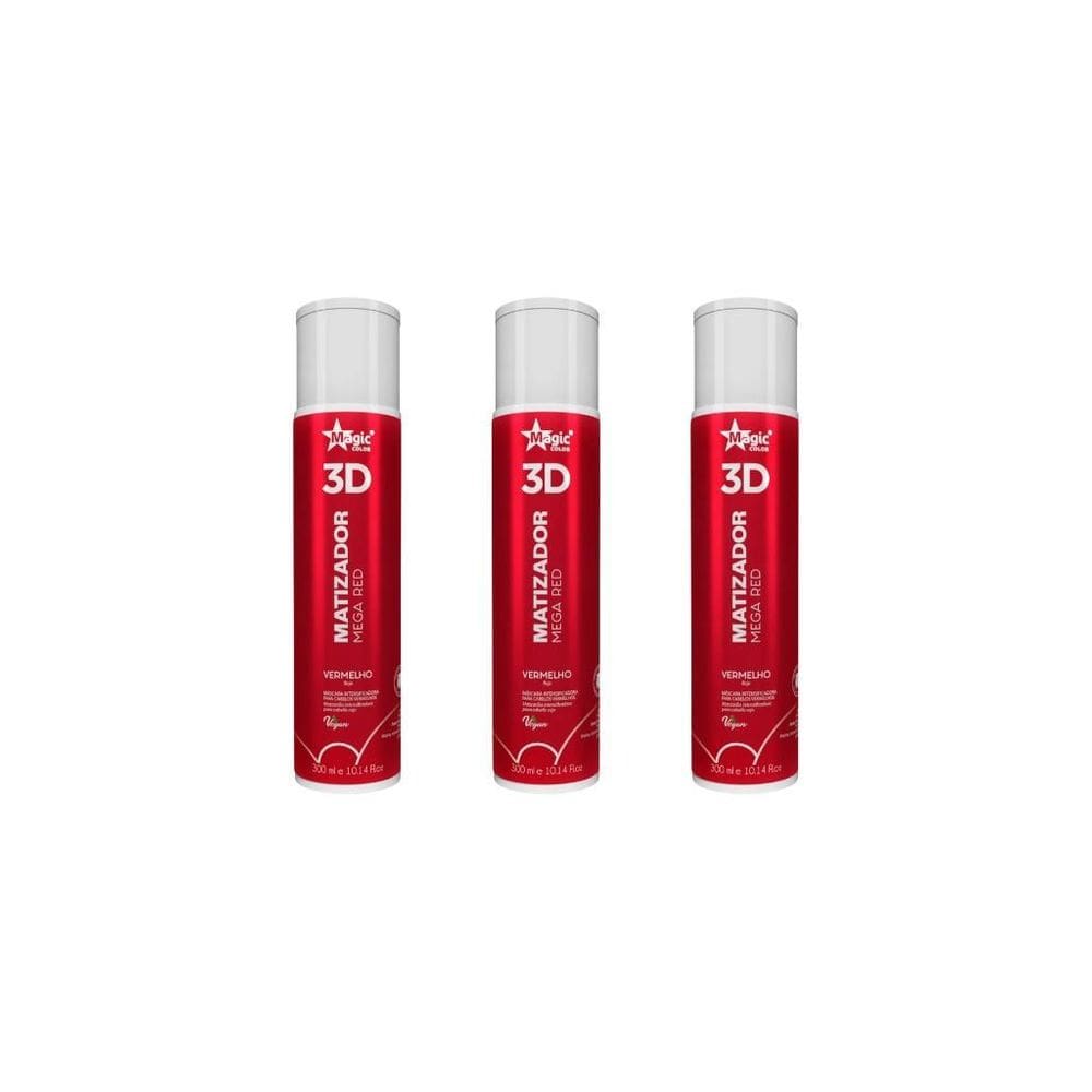 Matizador Gloss Magic Color 300Ml Mega Red-Kit C/3Un