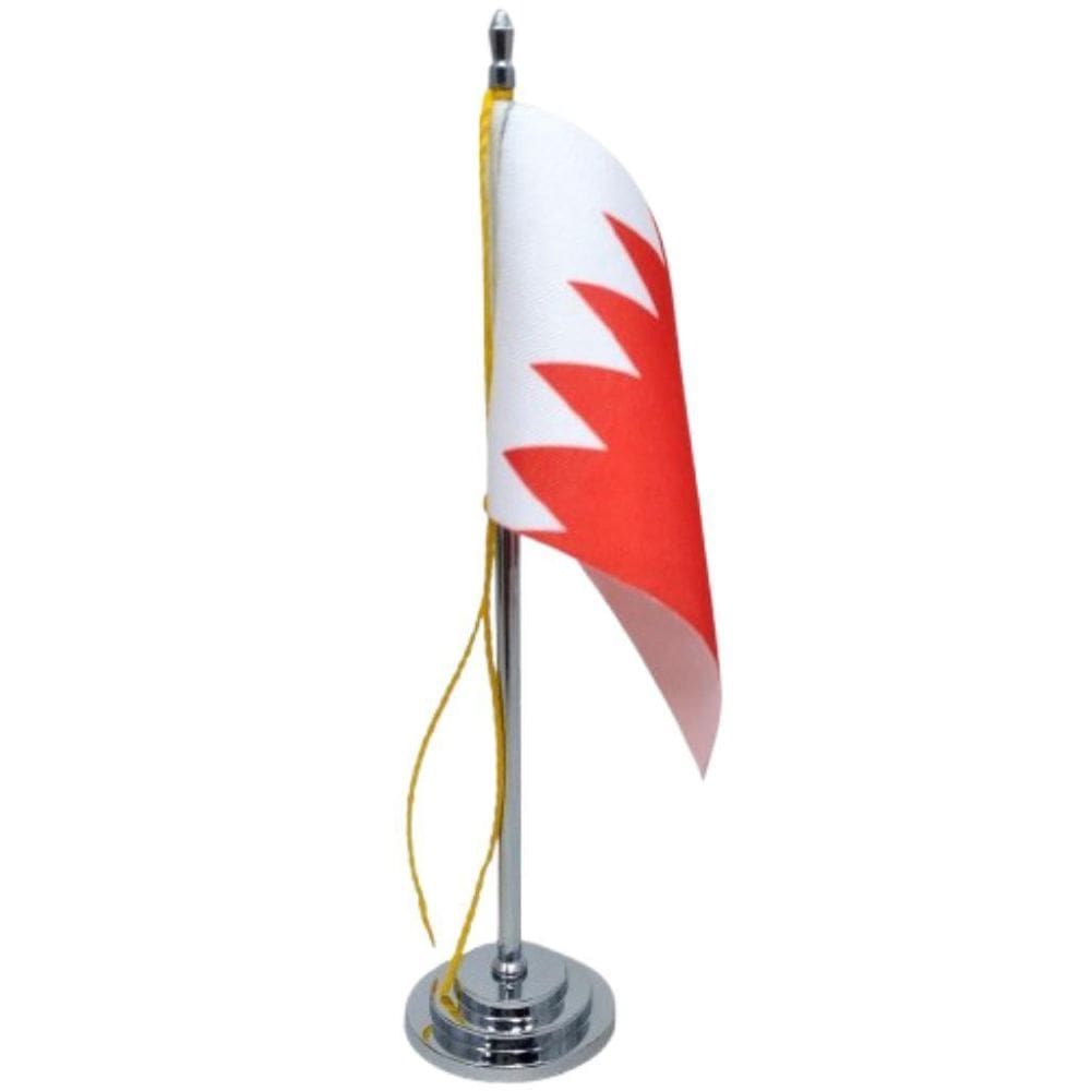Mini Bandeira Mesa Bahrein Com 8Cm X 5,5Cm 15Cm Mastro