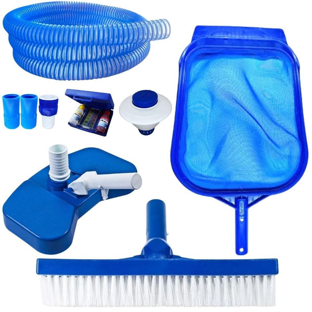 Kit Limpeza Piscina Mangueira Silicone 5Mt Clorador E Estojo