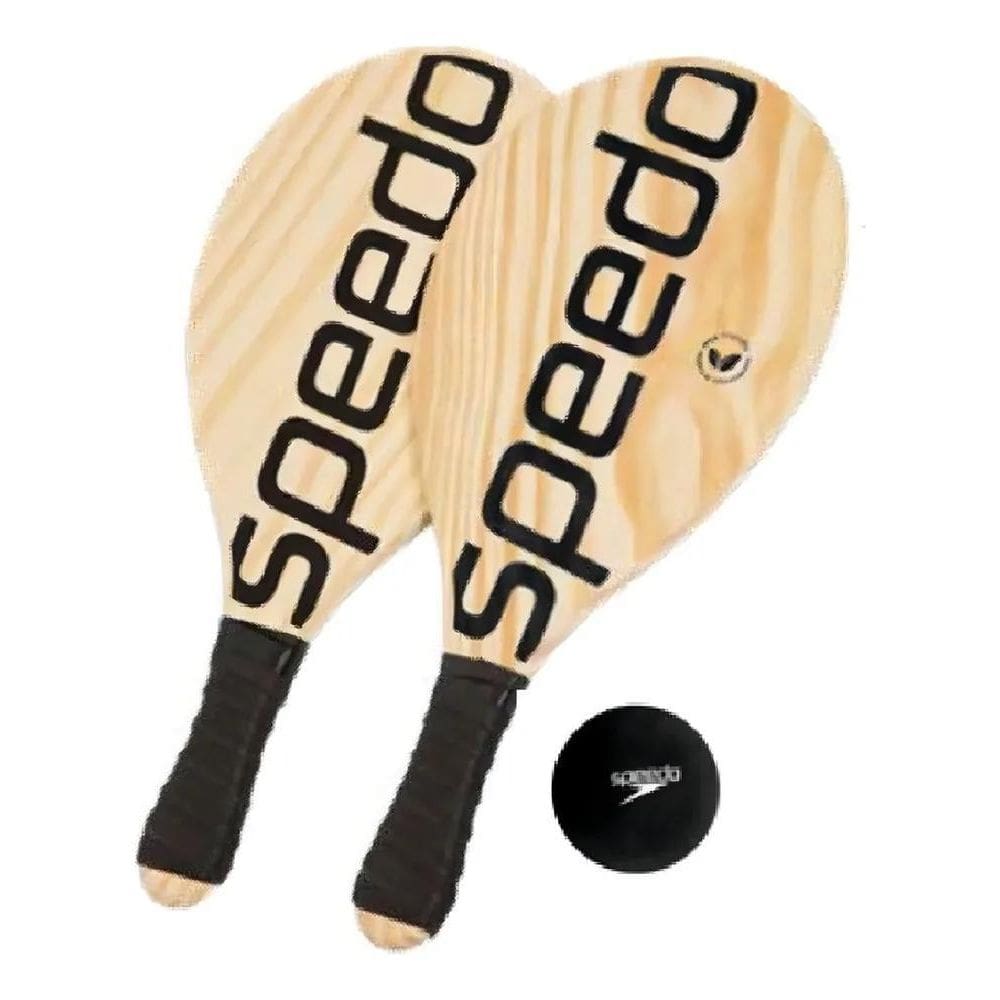 2X Kit Frescobol Speedo Popular Madeira Ecofriendly Cor Pret