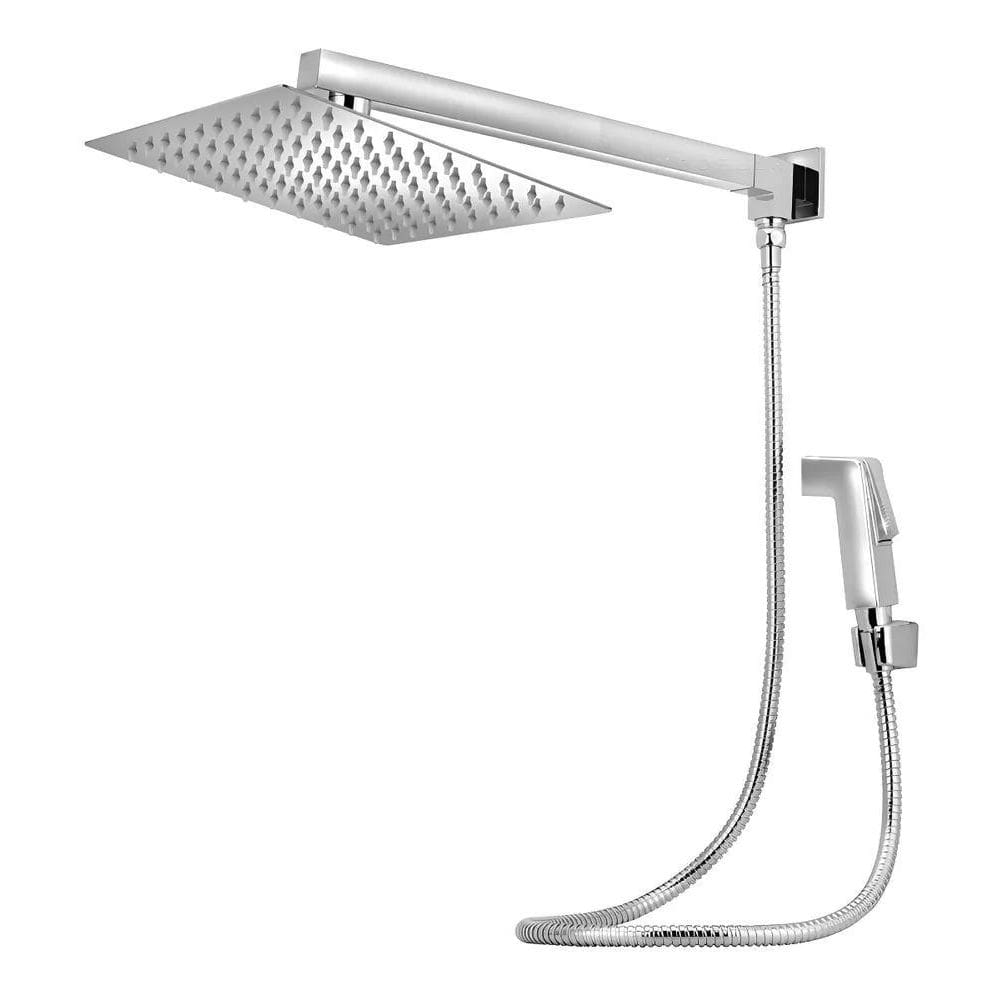 Ducha Chuveiro Quadrado Slim Completo 30X30 Inox Cromado Com