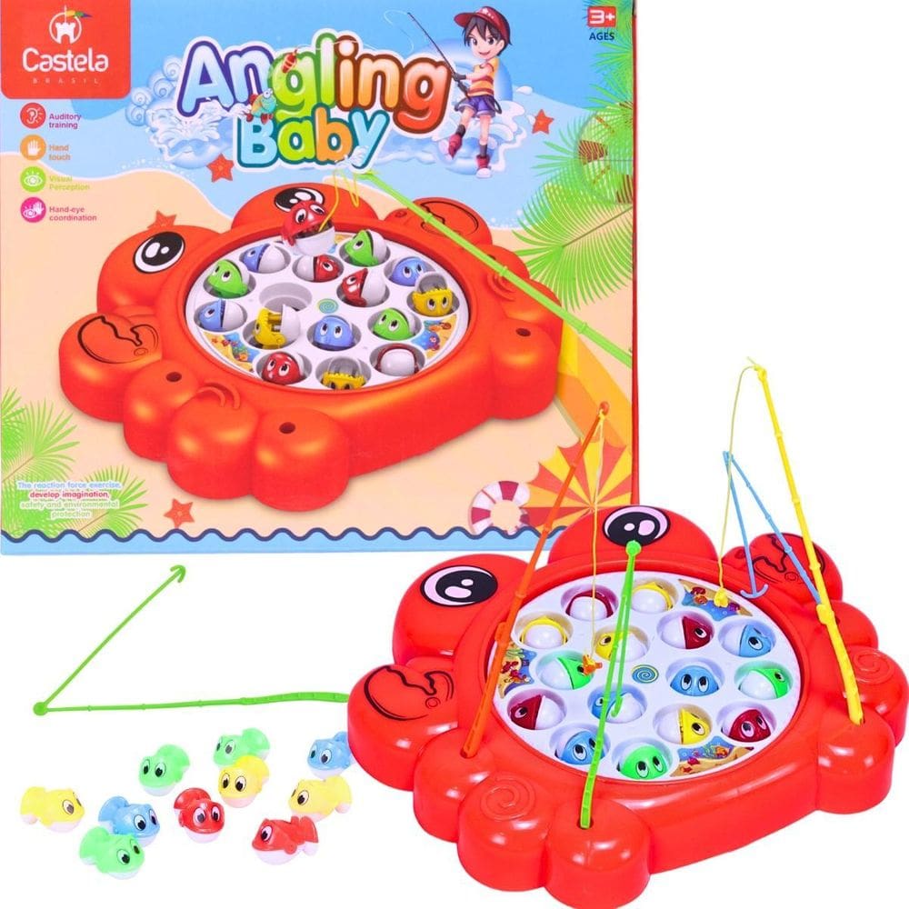 Brinquedo Pega Peixe Pesca Maluca Infantil Vermelho -Castela
