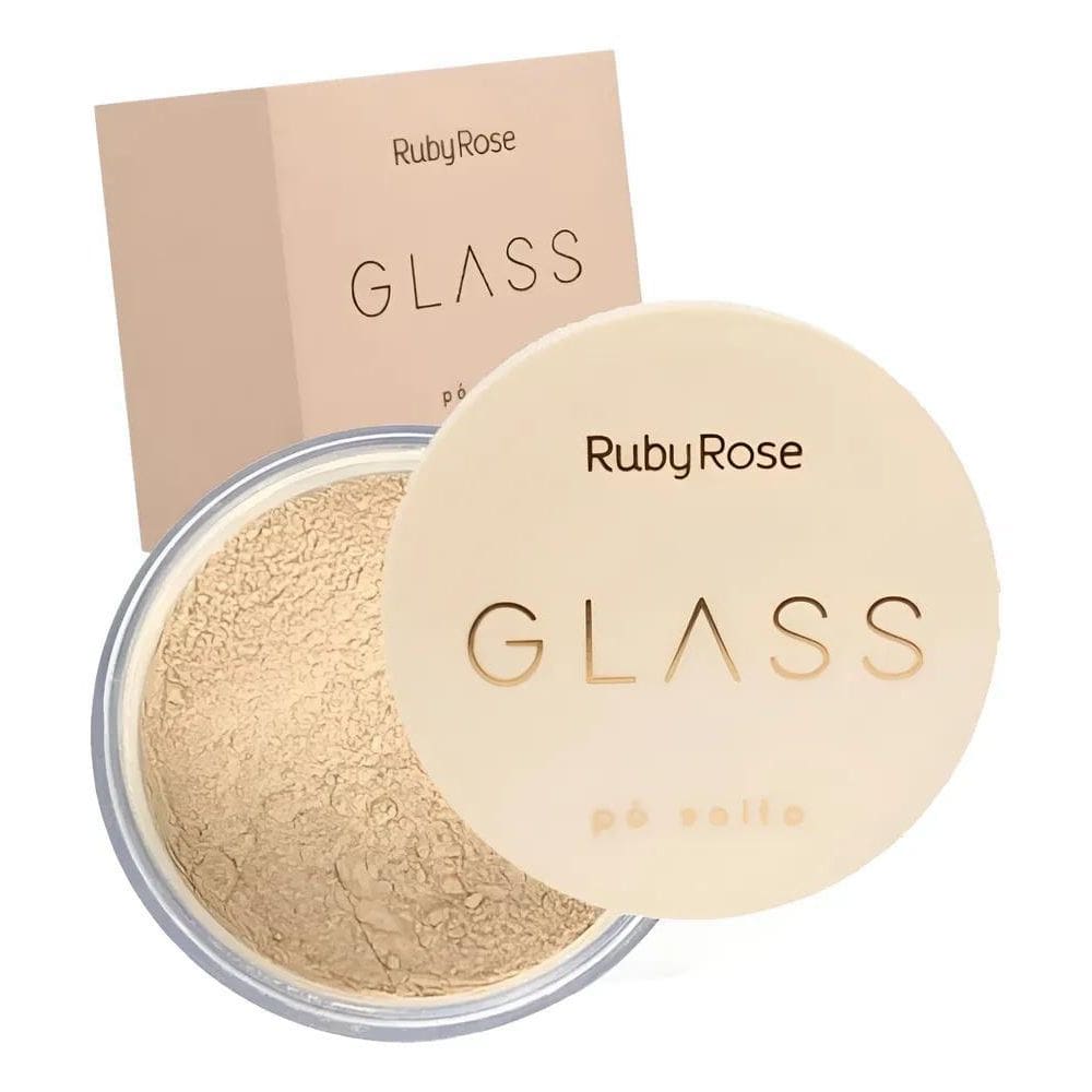 2X Pó Solto Cores Ruby Rose Linha Glass Textura Fina Aveluda