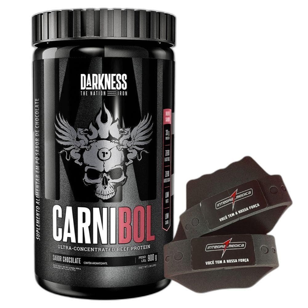 Carnibol Isolado Hidro 900G Chocolate Luva Preto Darkness
