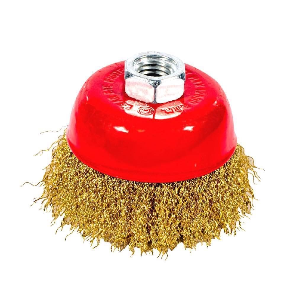 Escova De Aço Latonado Tipo Copo 75Mm  319,0029  - Rocast