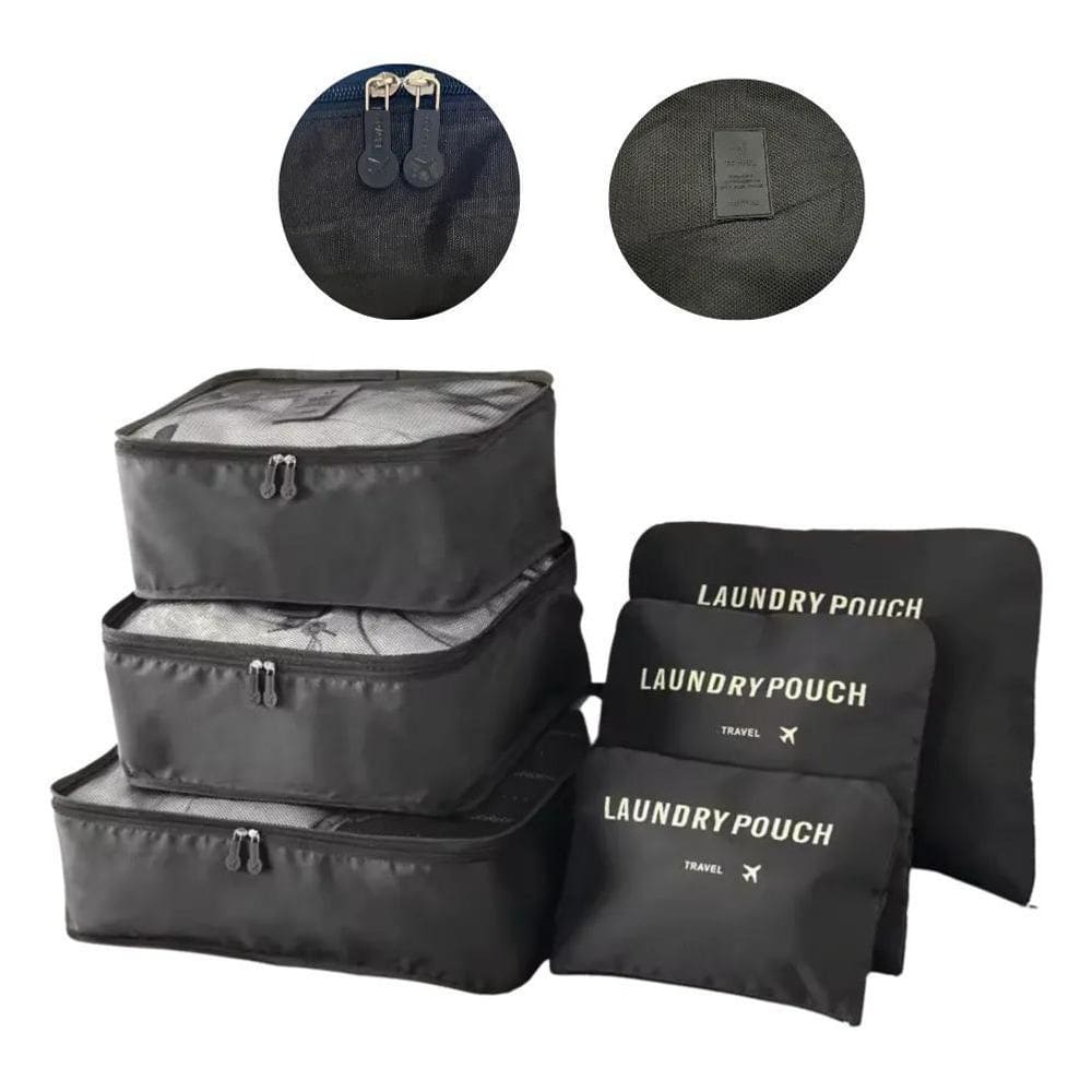 2X Kit Organizador De Mala Para Viagem 6 Pçs Necessaire 9 Co