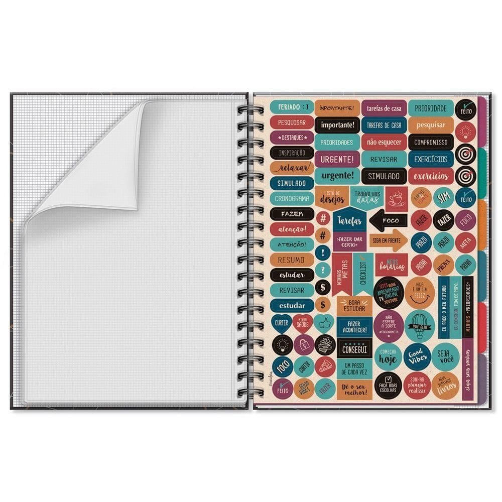 Caderno Folhas Removíveis Geométrico Fina Ideia