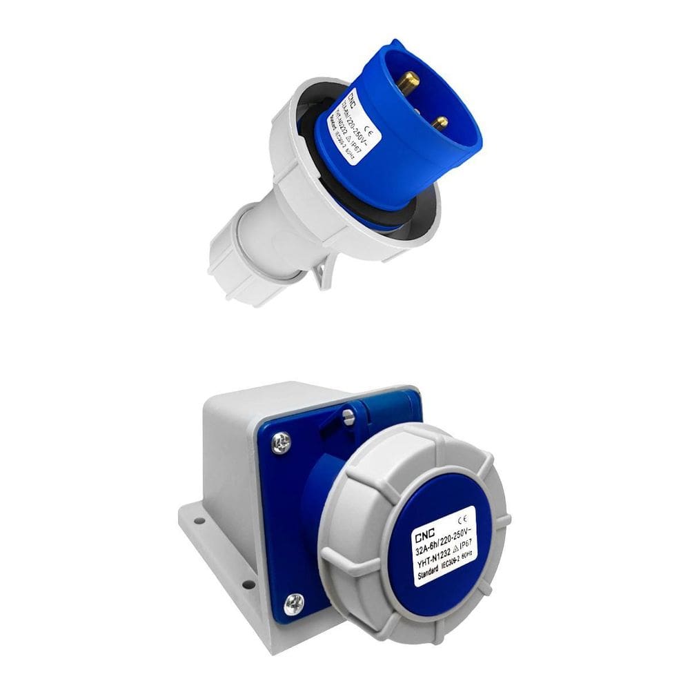 Tomada Industrial Emenda Macho E Femea 220V 2P + Terra 32A