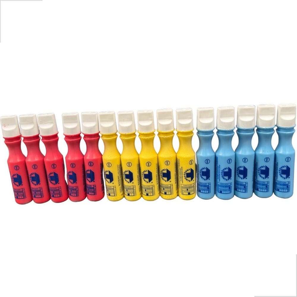 Kit Marcadores Ind 3Mm 5 Vermelho + 5 Amarelo + 5 Azul Baden