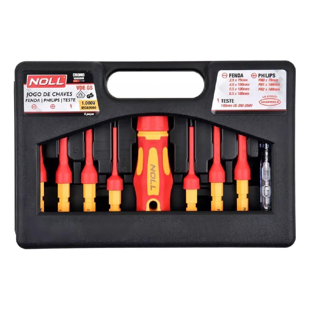 Jogo De Chaves Vde - 1000V Com 9 Peças  625,0001  - Noll