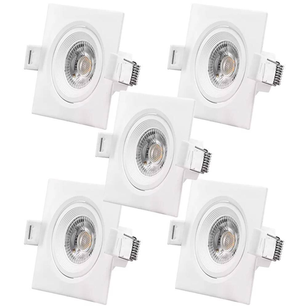 Kit 5 Luminária Spot Led Quadrado 7W 6.500K Bivolt Noll Led