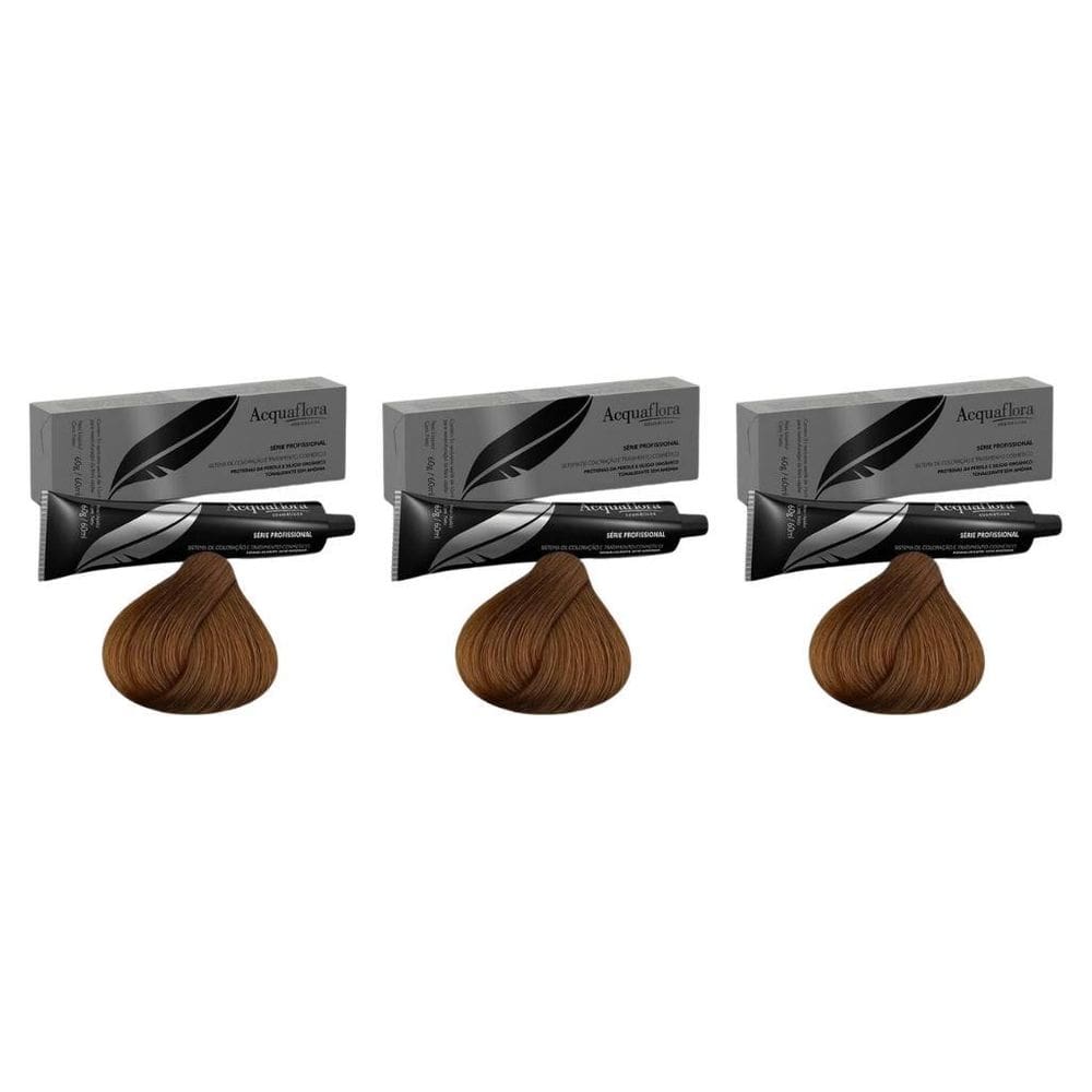 Coloraçao Acquaflora Sem Amonia 7.7 Louro Natural Marrom-3Un