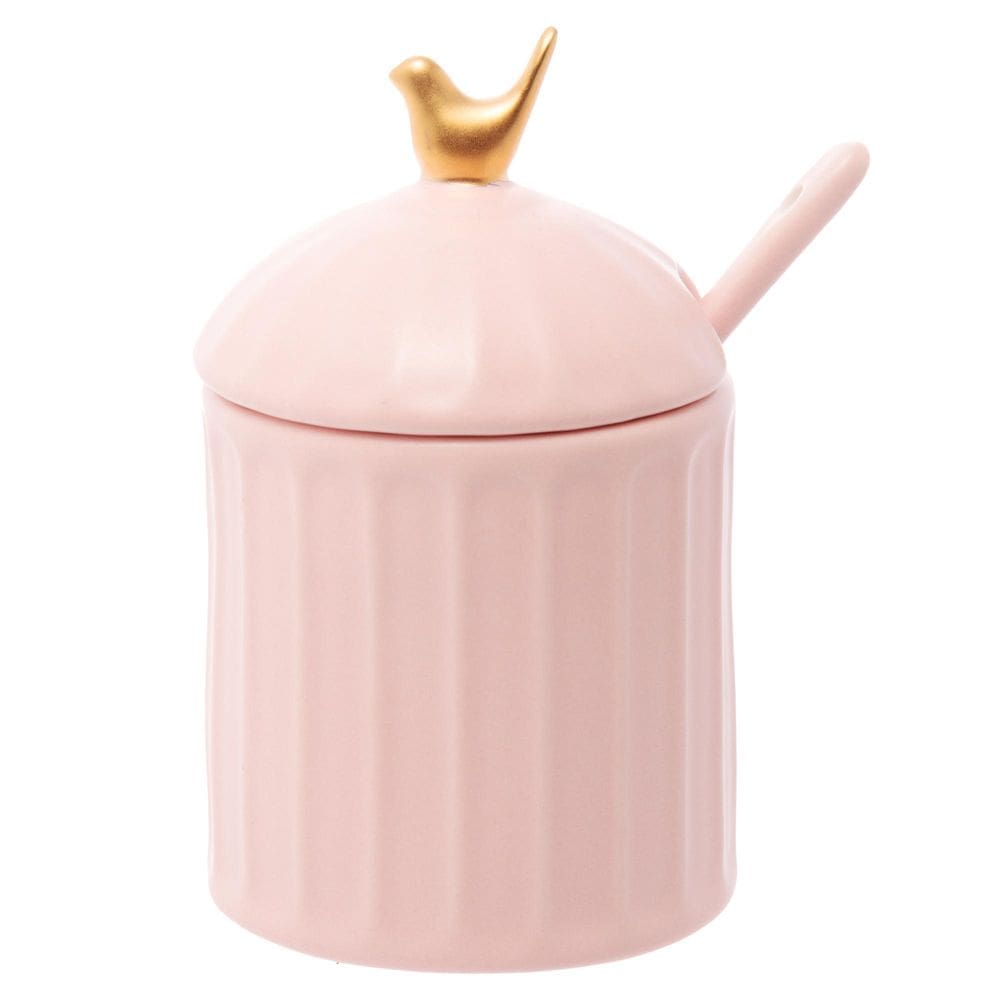 Açucareiro Colibri Beija Flor De Cerâmica Com Tampa Colher