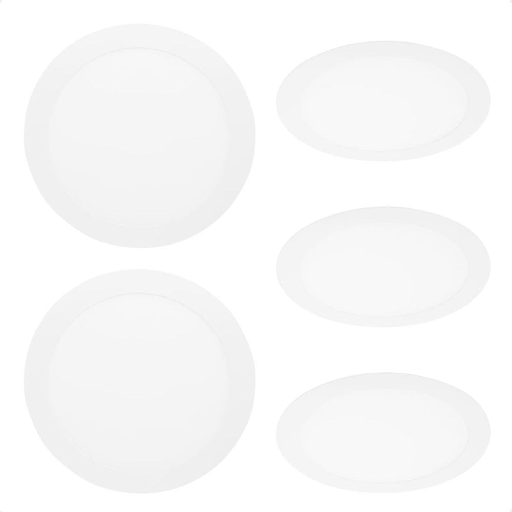 Kit 5 Painel Led Redondo Embutir 12W Bivolt Taschibra 3000K
