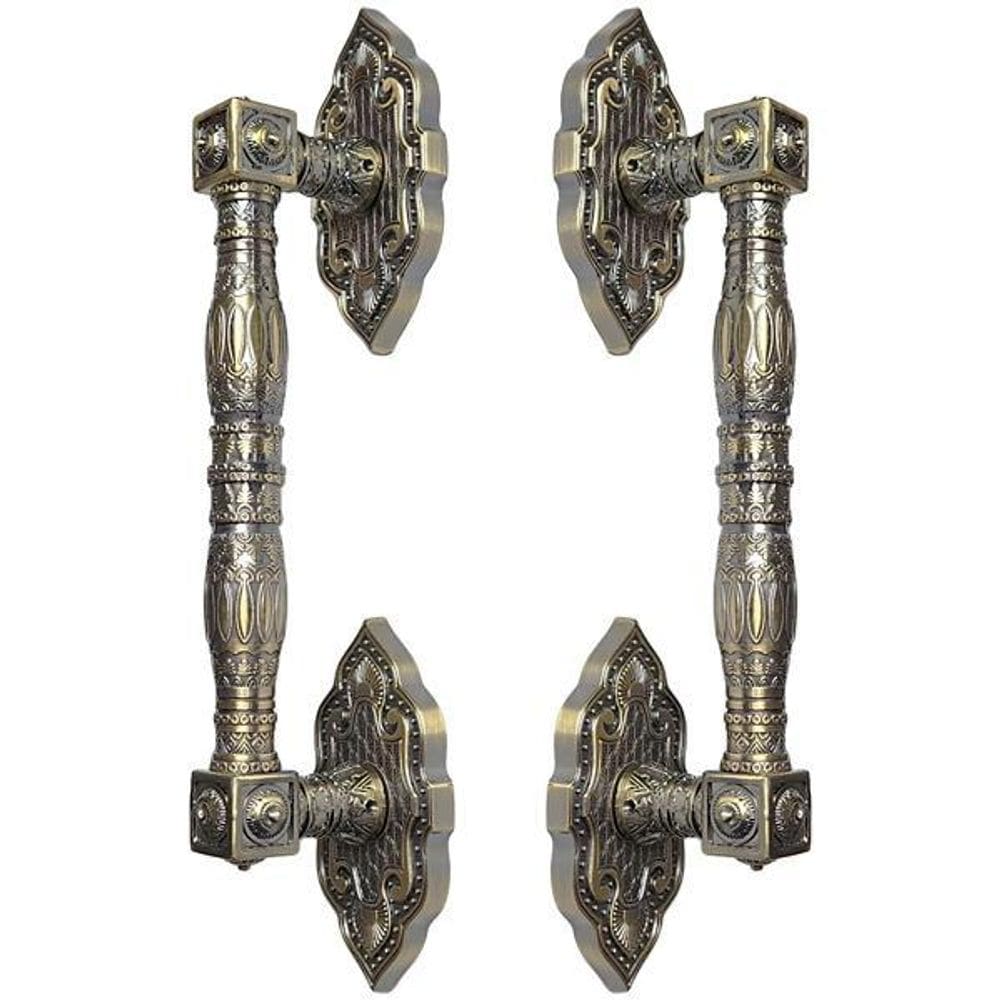 Puxador Duplo Vienna Bronze Antigo 365mm Porta Pivotante