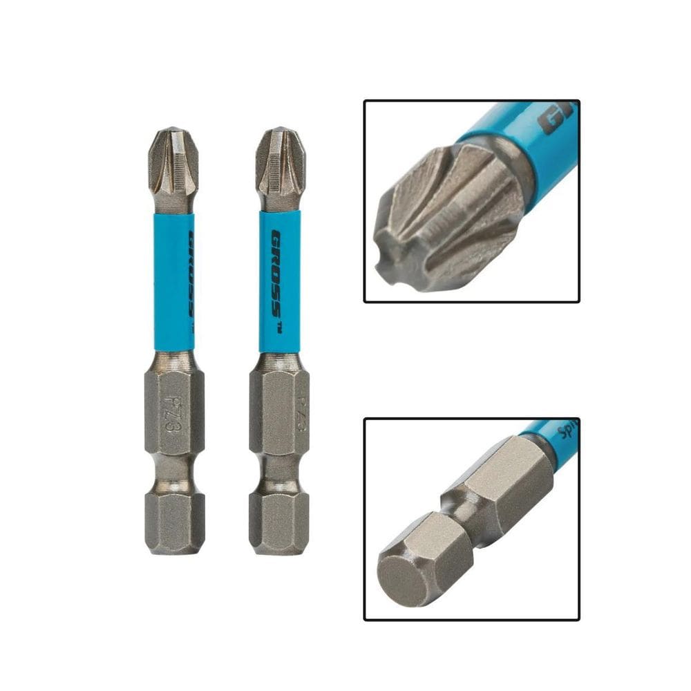 Ponta Bits Torcao Pz3 Aco 50Mm Impacto 2 Pecas