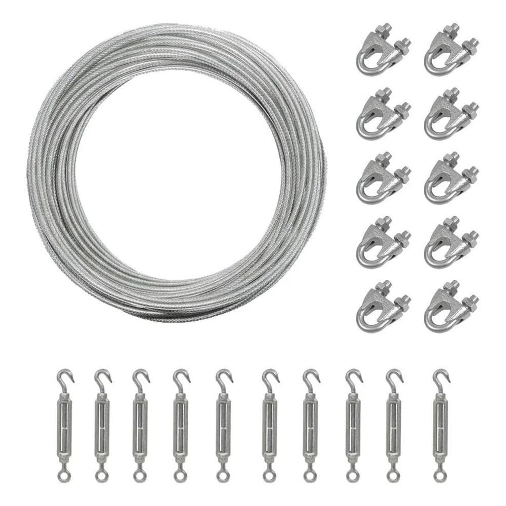 2X 100M Cabo De Varal 1,75Mm + 10 Clips 1/8 + 10 Esticadores