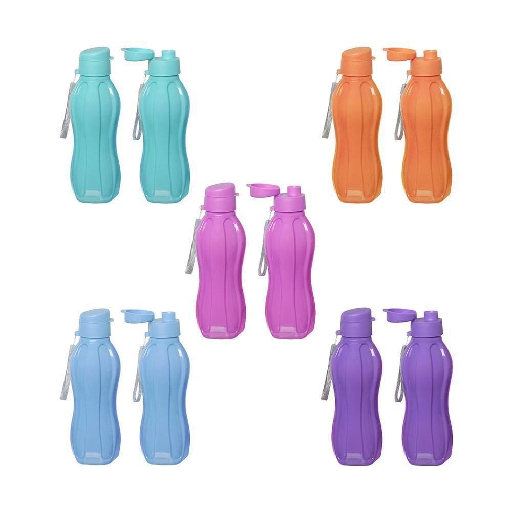 Garrafa Squeeze Plástico Colorida 900Ml 8,5 X 8,5 X 26Cm