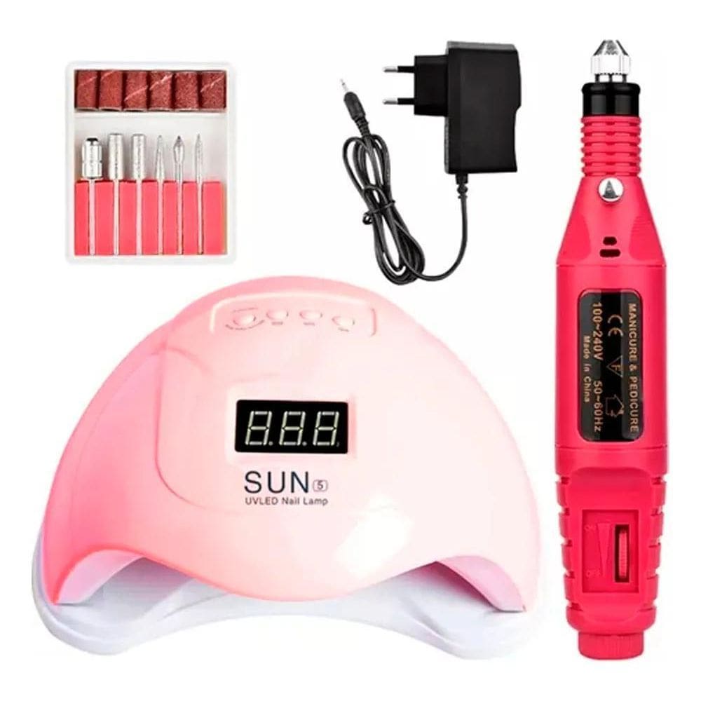 2X Cabine Sun Led Uv 48W Digital+ Lixadeira Elétrica Bivolt