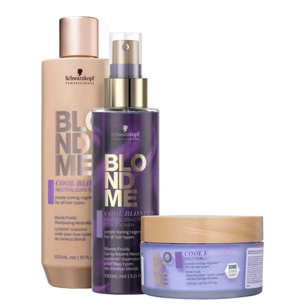 Kit Schwarzkopf Blondme Cool Blondes Neutralizante 3 Itens