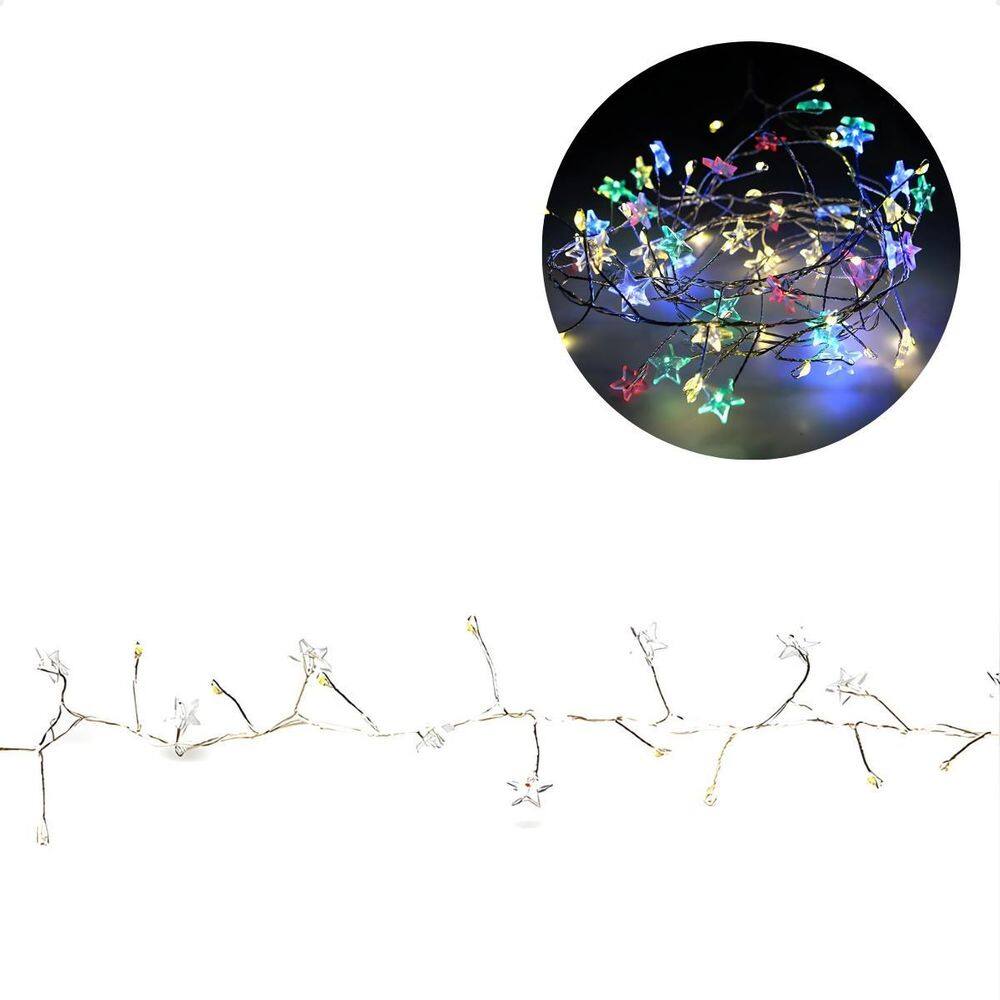 Cordão Luminoso Natalino 1,8 Metros Led Estrelas Coloridas