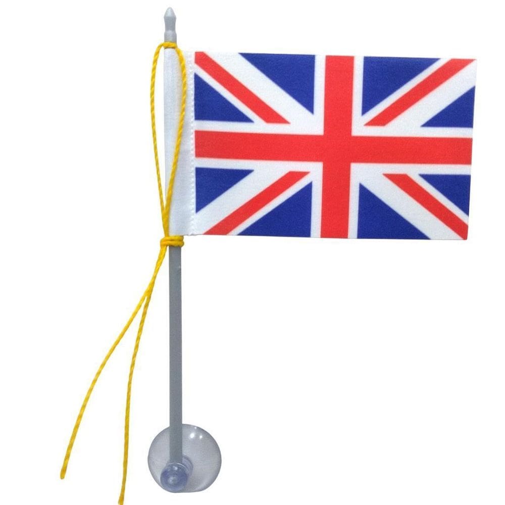 Mini Bandeira Reino Unido Ventosa Poliéster 5,5Cm X 8,5Cm 15