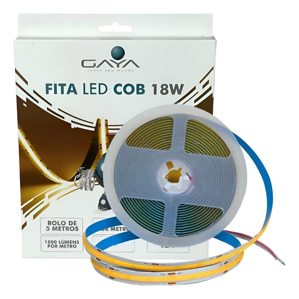 Fita Led Cob 18W Gaya Cor 2700K Branco Quente  Amarelo  - Br