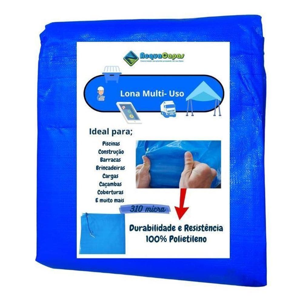 Lona 4X3 Azul Plastica Impermeavel Festa Telhado Multiuso