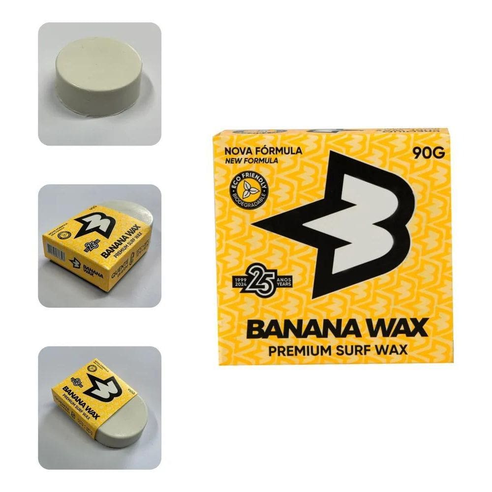 2X Kit 2 Parafinas 90G Surf Premium Banana Wax Nova Fórmula