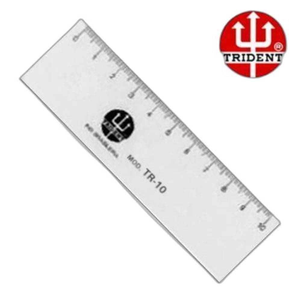 Regua Pvc Transparente 10Cm Mm E Pol - Tr-10