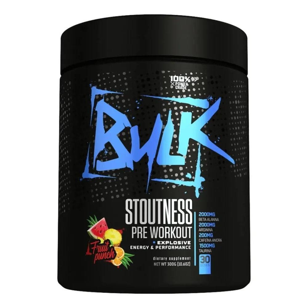 2X Pré Treino Stoutness Bulk Nutrition 300G Sabor Fruit Punc
