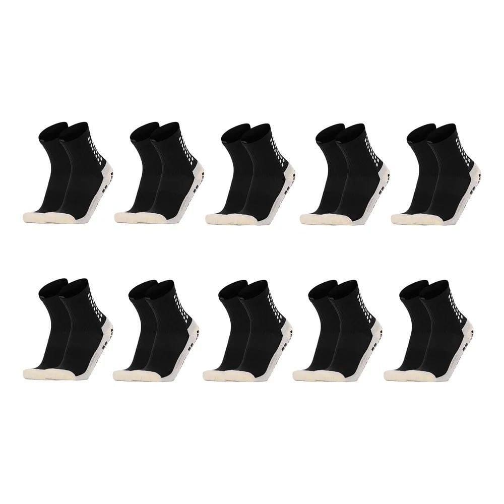 2X Kit 10 Pares Meias Futebol Esportivas Algodão Antiderrapa